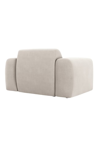 Fauteuil Nolio - Beige - En tissu velours