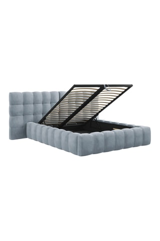 Lit-coffre avec tête de lit Bali - Bleu clair