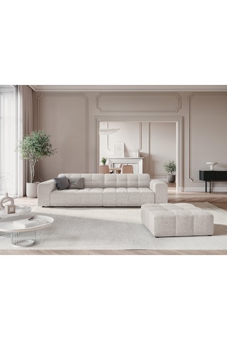 Pouf Chicago - Gris clair - En polyester