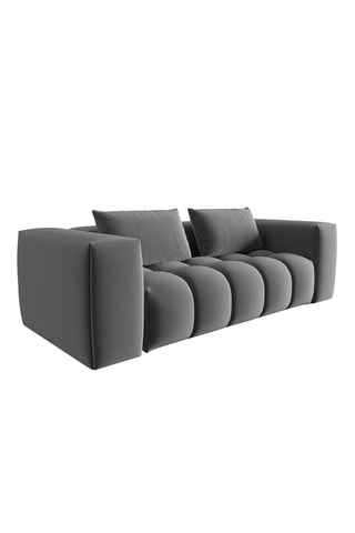 Canapé modulable Verona - Gris foncé - 3 places - En tissu velours