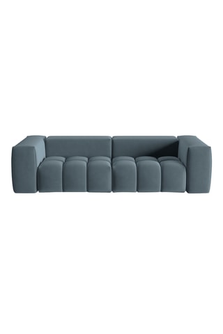 Canapé modulable Verona - Bleu - 3 places - En tissu velours