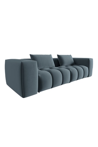 Canapé modulable Verona - Bleu - 3 places - En tissu velours