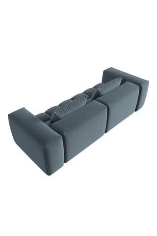 Canapé modulable Verona - Bleu - 3 places - En tissu velours