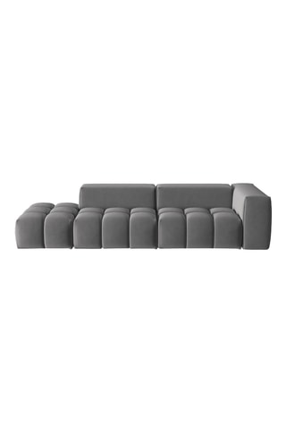 Canapé modulable Verona - Anthracite - 4 places - En tissu velours