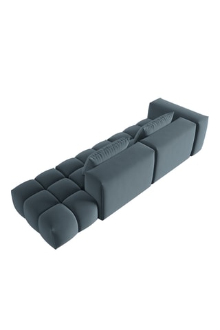 Canapé d’angle droit modulable Verona - Bleu cobalt - 4 places - En tissu velours