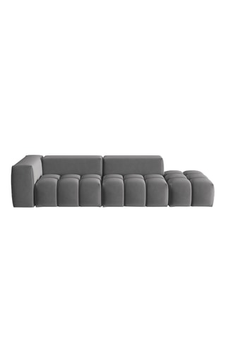 Canapé d’angle droit modulable Verona - Gris foncé - 4 places - En tissu velours