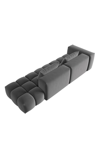 Canapé d’angle droit modulable Verona - Gris foncé - 4 places - En tissu velours