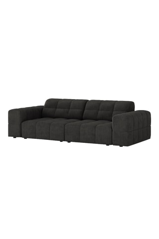 Canapé Chicago - Gris foncé - 3 places - En tissu chenille