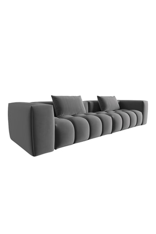 Canapé modulaire Verona - Gris foncé - 5 places - En tissu velours