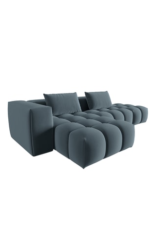 Canapé d’angle gauche modulable Verona - Bleu cobalt - 4 places - Tissu velours