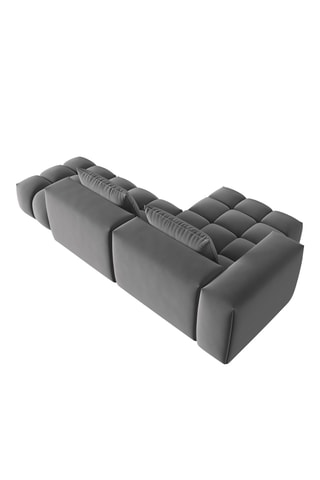 Canapé d’angle gauche modulable Verona - Gris foncé - 4 places - Tissu velours