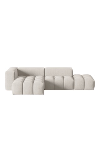 Canapé d’angle gauche modulable Verona - Beige - 4 places - Tissu velours