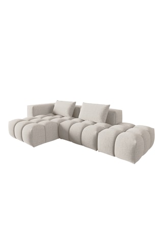 Canapé d’angle gauche modulable Verona - Beige - 4 places - Tissu velours