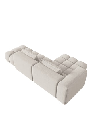 Canapé d’angle gauche modulable Verona - Beige - 4 places - Tissu velours