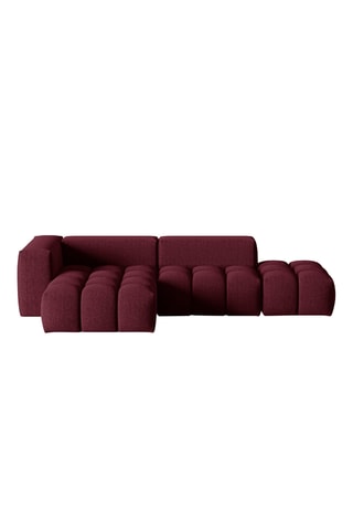 Canapé d’angle gauche modulable Verona - Bordeaux - 4 places - Tissu velours