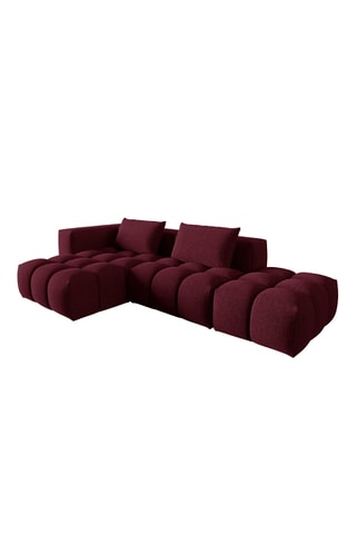 Canapé d’angle gauche modulable Verona - Bordeaux - 4 places - Tissu velours