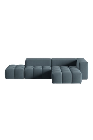 Canapé d'angle modulable Verona - Bleu cobalt - 4 places - En tissu velours