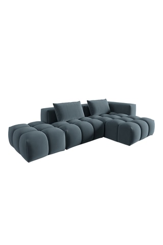 Canapé d'angle modulable Verona - Bleu cobalt - 4 places - En tissu velours