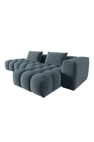 Canapé d'angle modulable Verona - Bleu cobalt - 4 places - En tissu velours