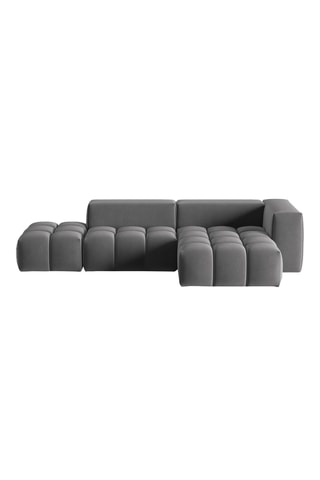 Canapé d'angle modulable Verona - Gris foncé - 4 places - En tissu velours
