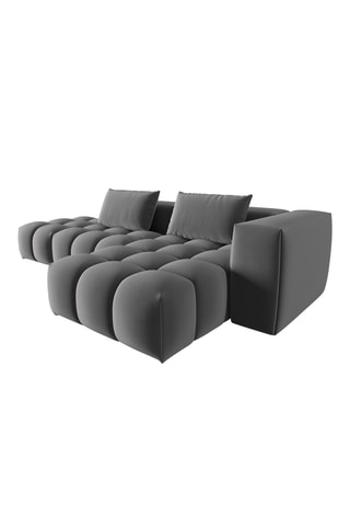 Canapé d'angle modulable Verona - Gris foncé - 4 places - En tissu velours