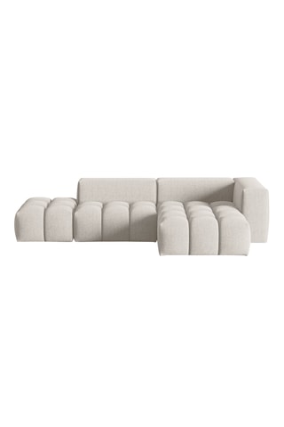 Canapé d'angle modulable Verona - Beige - 4 places - En tissu structurel