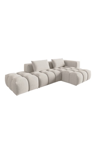Canapé d'angle modulable Verona - Beige - 4 places - En tissu structurel