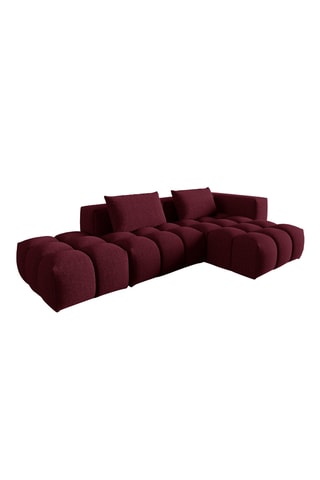 Canapé d'angle modulable Verona - Bordeaux - 4 places - En tissu structurel