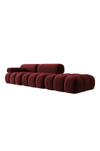 Canapé modulable gauche Cortina - Rouge - 4 places - En toucher velours