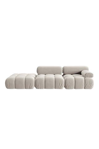Canapé modulable gauche Cortina - Beige - 4 places - En toucher velours