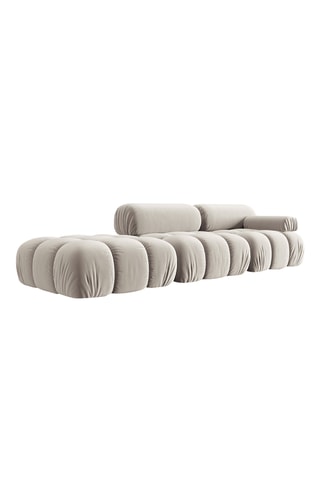 Canapé modulable gauche Cortina - Beige - 4 places - En toucher velours