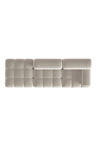 Canapé modulable gauche Cortina - Beige - 4 places - En toucher velours