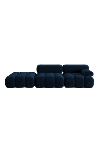 Canapé modulable gauche Cortina - Bleu roi - 4 places - En toucher velours