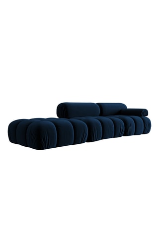 Canapé modulable gauche Cortina - Bleu roi - 4 places - En toucher velours