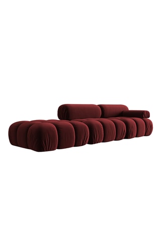 Canapé modulable droit Cortina - Rouge - 4 places - En toucher velours