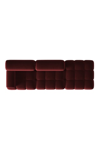 Canapé modulable droit Cortina - Rouge - 4 places - En toucher velours