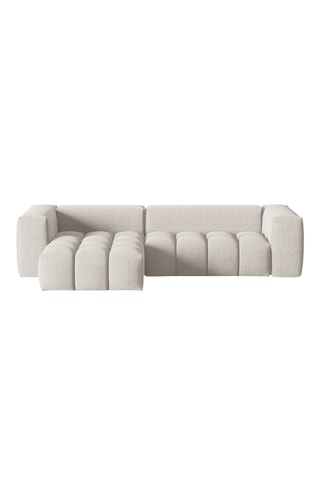 Canapé d'angle modulable Verona - Beige - 3 places - En tissu structurel