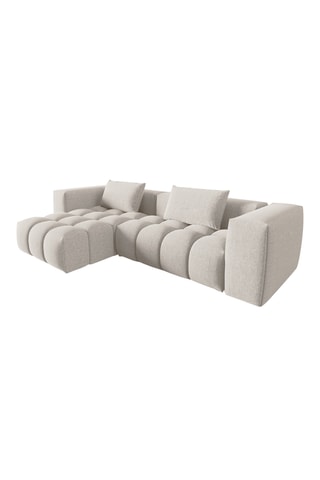 Canapé d'angle modulable Verona - Beige - 3 places - En tissu structurel