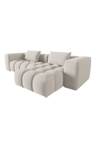 Canapé d'angle modulable Verona - Beige - 3 places - En tissu structurel