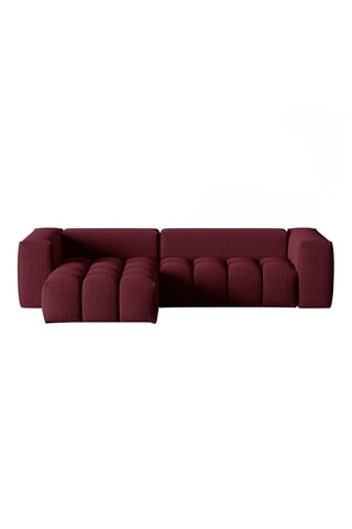 Canapé d'angle modulable Verona - Bordeaux - 3 places - En tissu structurel