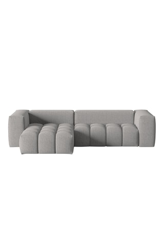 Canapé d'angle modulable Verona - Gris - 3 places - En tissu structurel