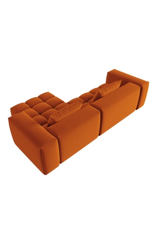 Canapé d'angle modulable Verona - Rouge brique - 3 places - En tissu velours