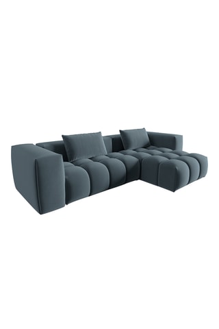 Canapé d'angle modulable Verona - Bleu cobalt - 3 places - En tissu velours