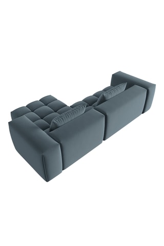 Canapé d'angle modulable Verona - Bleu cobalt - 3 places - En tissu velours