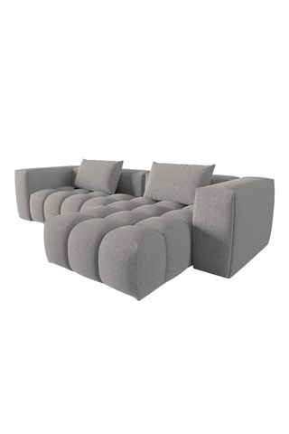 Canapé d'angle modulable Verona - Gris - 3 places - En tissu structurel