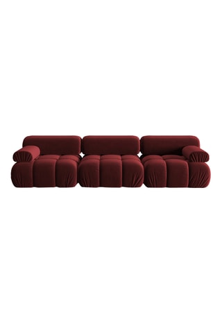 Canapé modulaire Cortina - Rouge - 3 places - Toucher velours