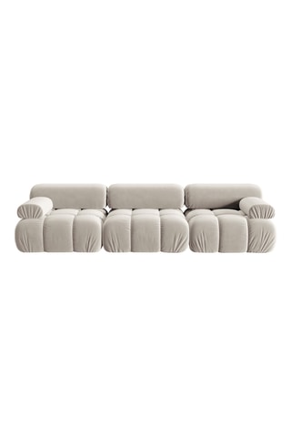 Canapé modulaire Cortina - Beige foncé - 3 places - Toucher velours