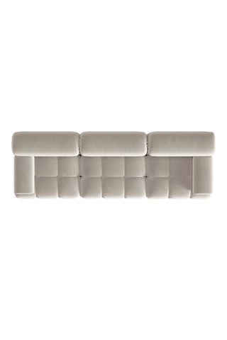 Canapé modulaire Cortina - Beige foncé - 3 places - Toucher velours