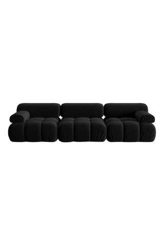Canapé modulaire Cortina - Noir - 3 places - Toucher velours