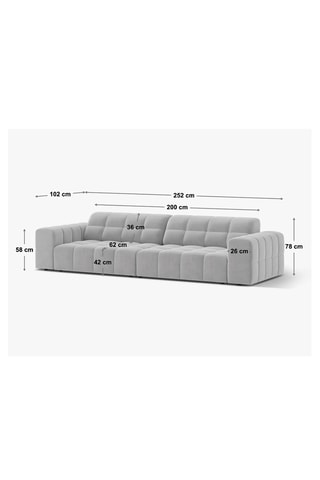 Canapé Chicago - Gris clair - 4 places - En polyester